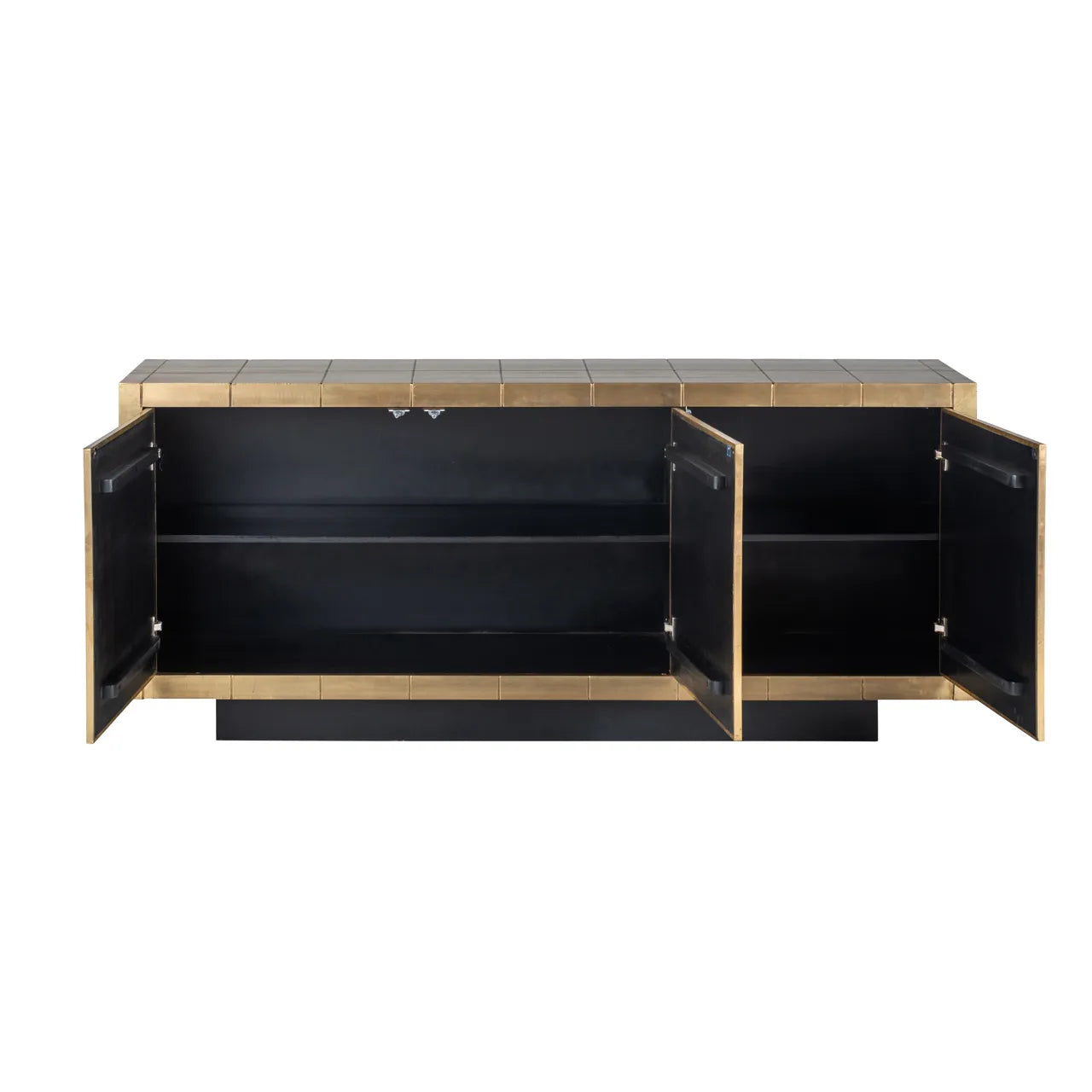 Richmond Interiors Collada Brushed Gold Geometric Pyramid Sideboard