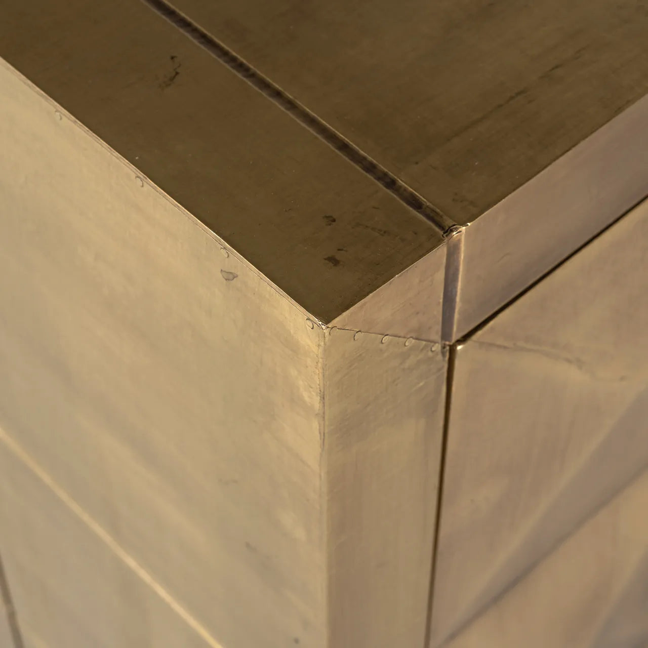 Richmond Interiors Collada Brushed Gold Geometric Pyramid Sideboard