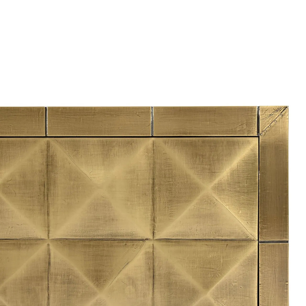 Richmond Interiors Collada Brushed Gold Geometric Pyramid TV Unit