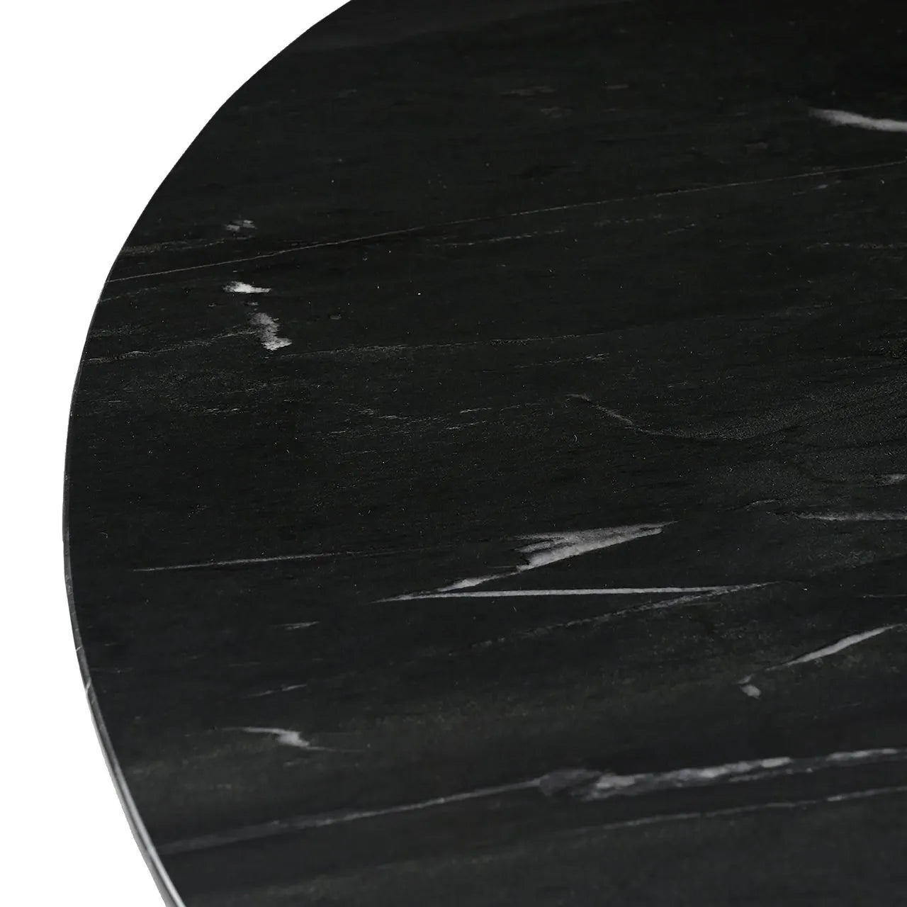 Richmond Interiors Collada Brushed Gold & Black Marble Round Dining Table