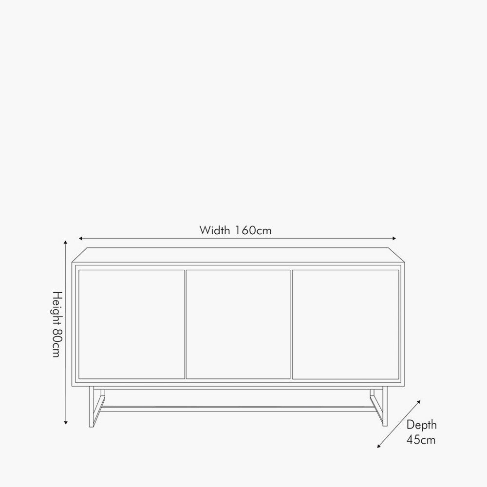 Marca Sand Wash Acacia Wood & Black Metal Sideboard