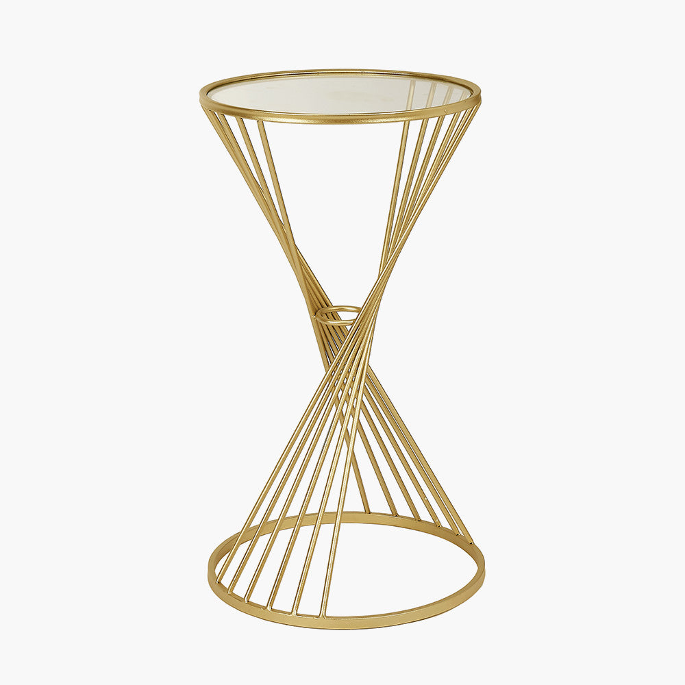 Liberty Twisted Gold & Glass Side Table Large