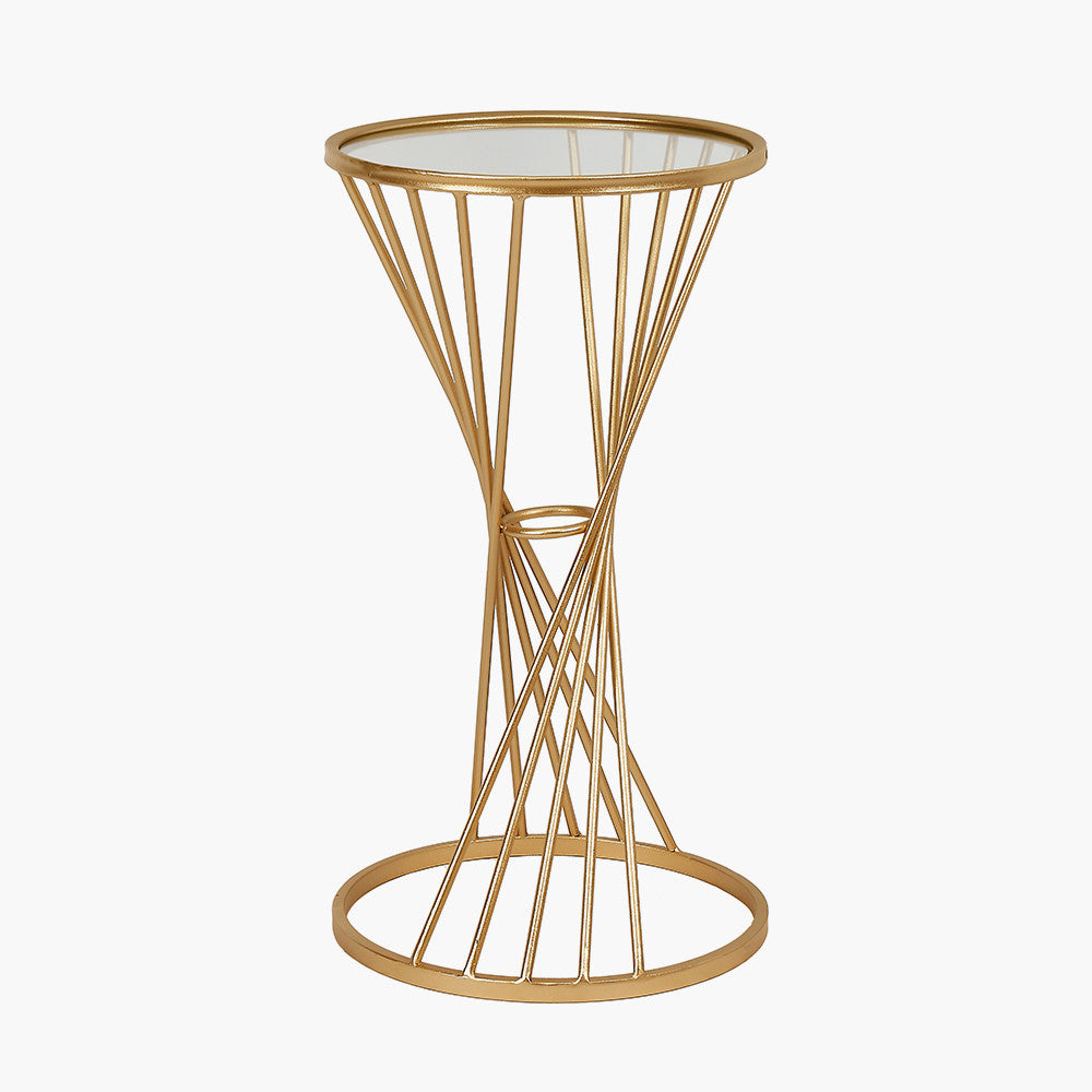 Liberty Twisted Gold & Glass Side Table Small