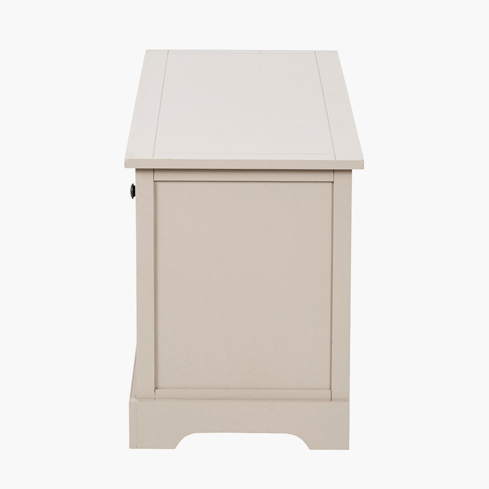 Devonshire Putty Grey Pine Wood Sideboard with 3 Baskets