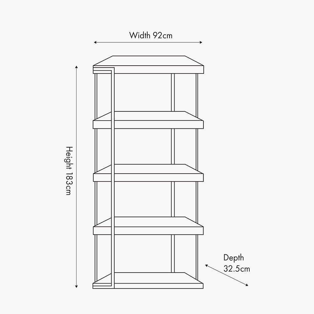 Jersey Concrete Effect Wood & Black Metal 4 Display Unit