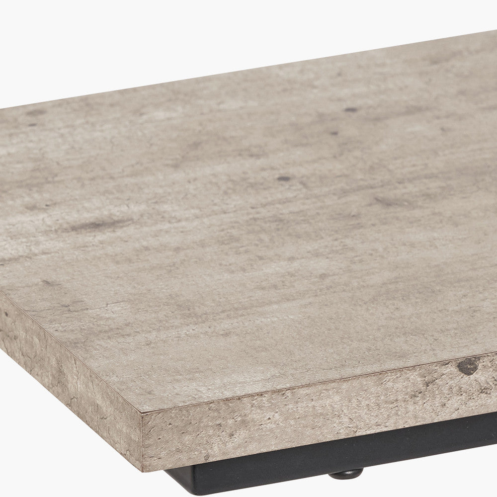 Soho Concrete Effect & Black Metal Supper Side Table