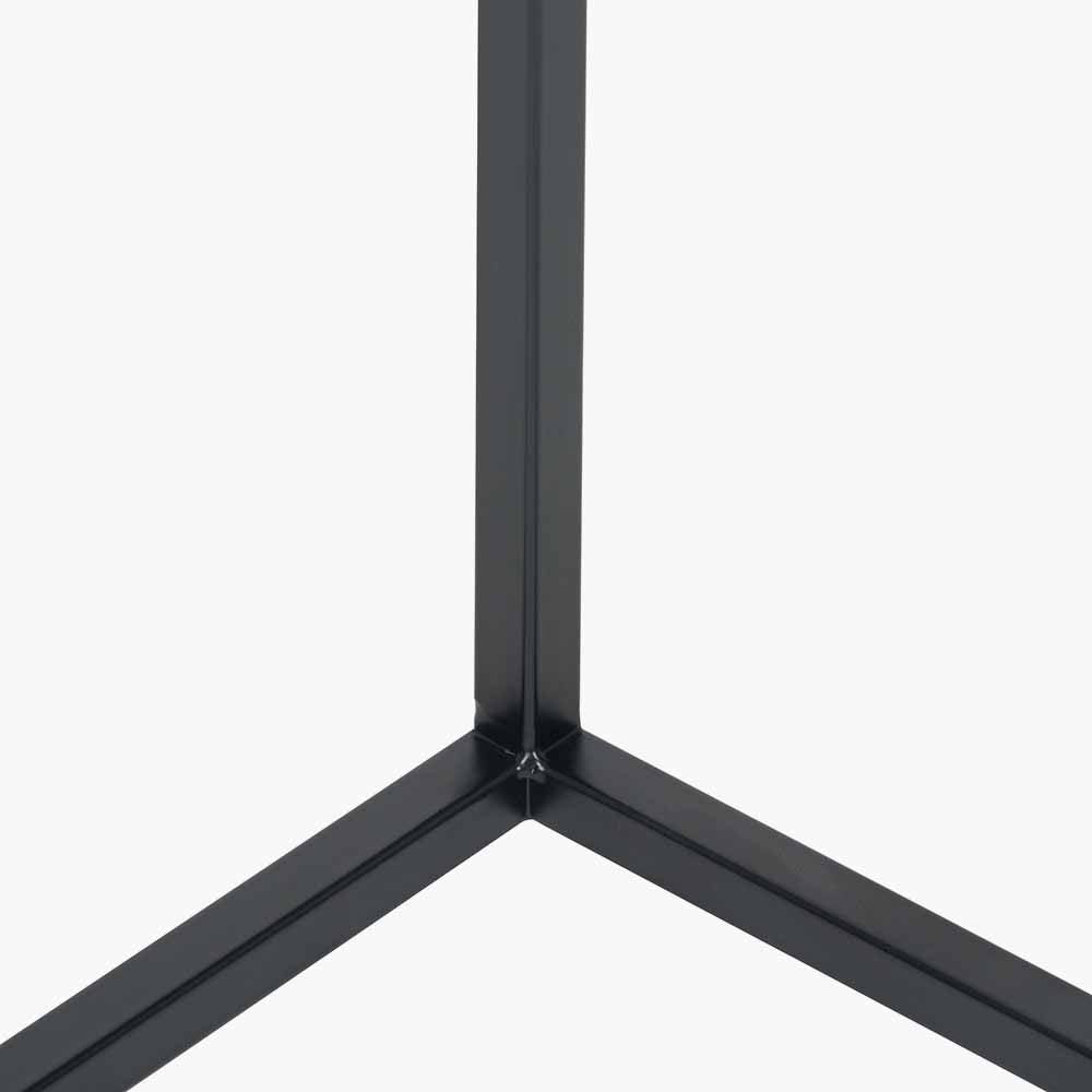 Soho White Marble Veneer & Black Metal Supper Side Table