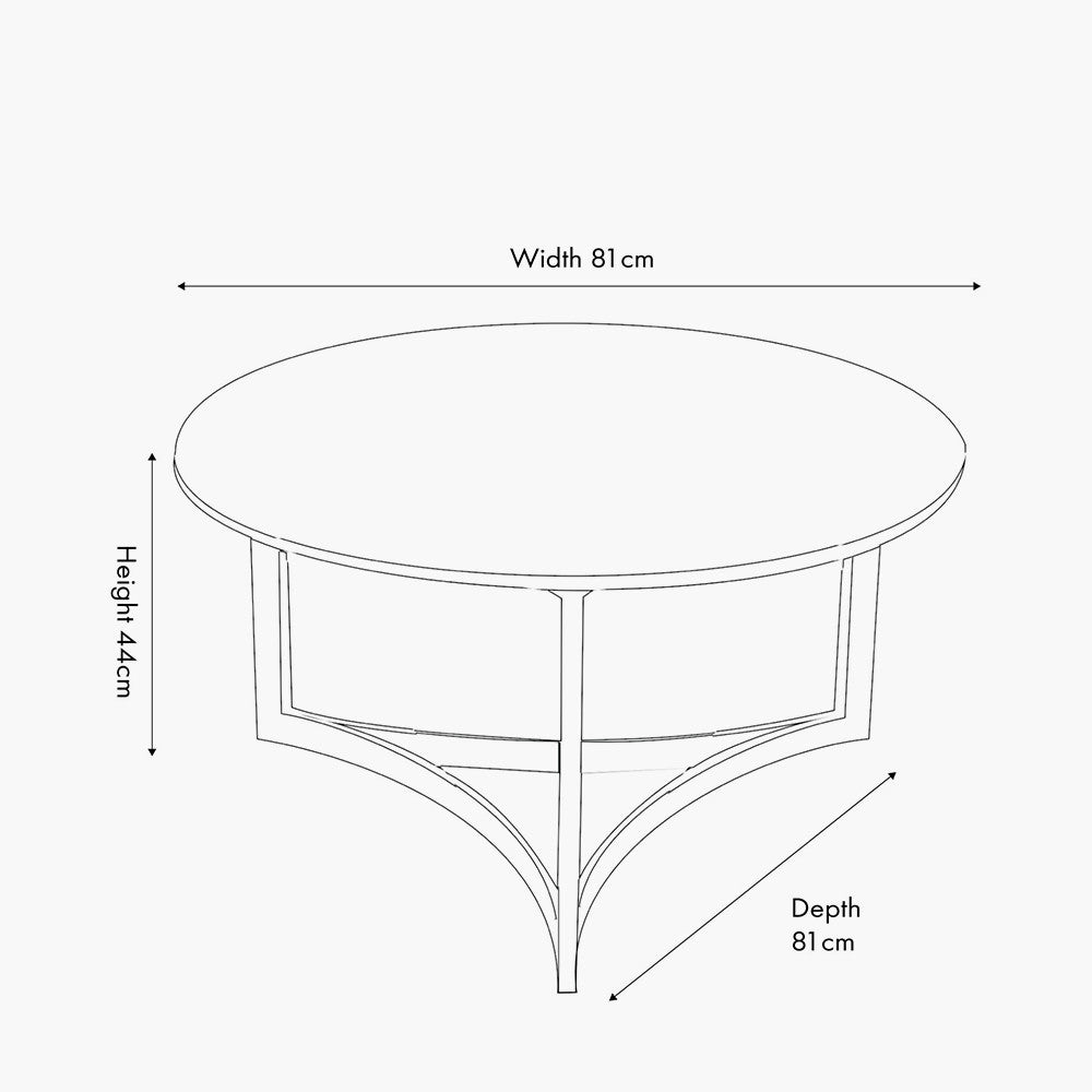 Hendrick White Marble & Black Metal Coffee Table