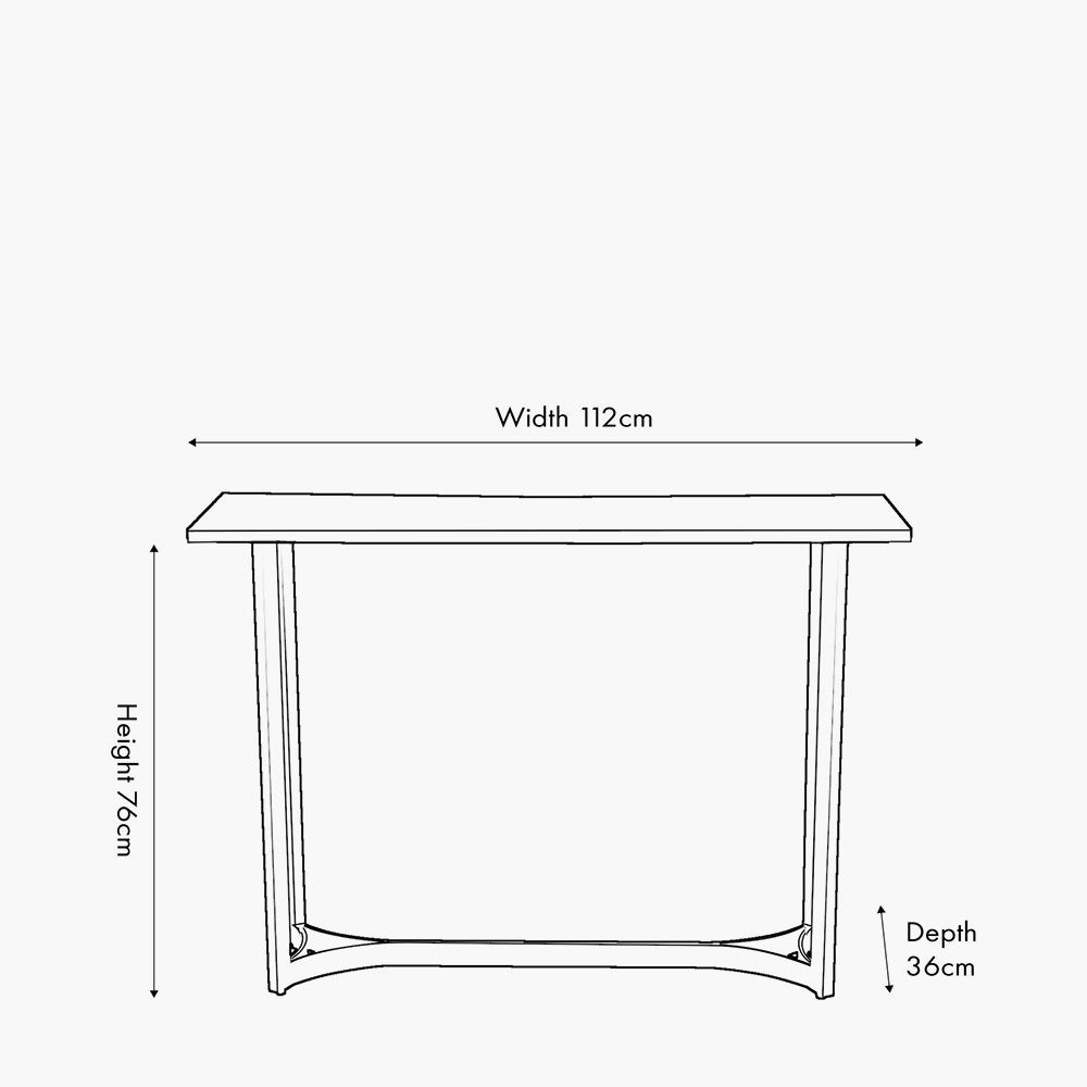 Hendrick White Marble & Black Metal Console Table