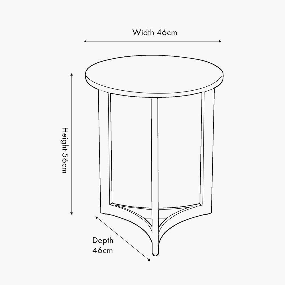 Hendrick White Marble & Black Metal Side Table