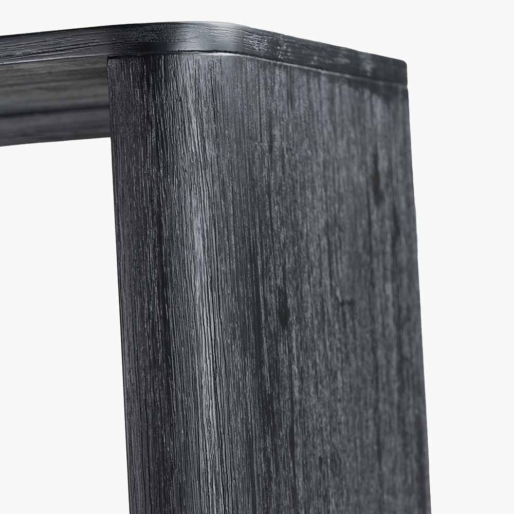 Fiji Black Acacia Wood & Natural Rattan 2 Door 6 Niche Display Unit