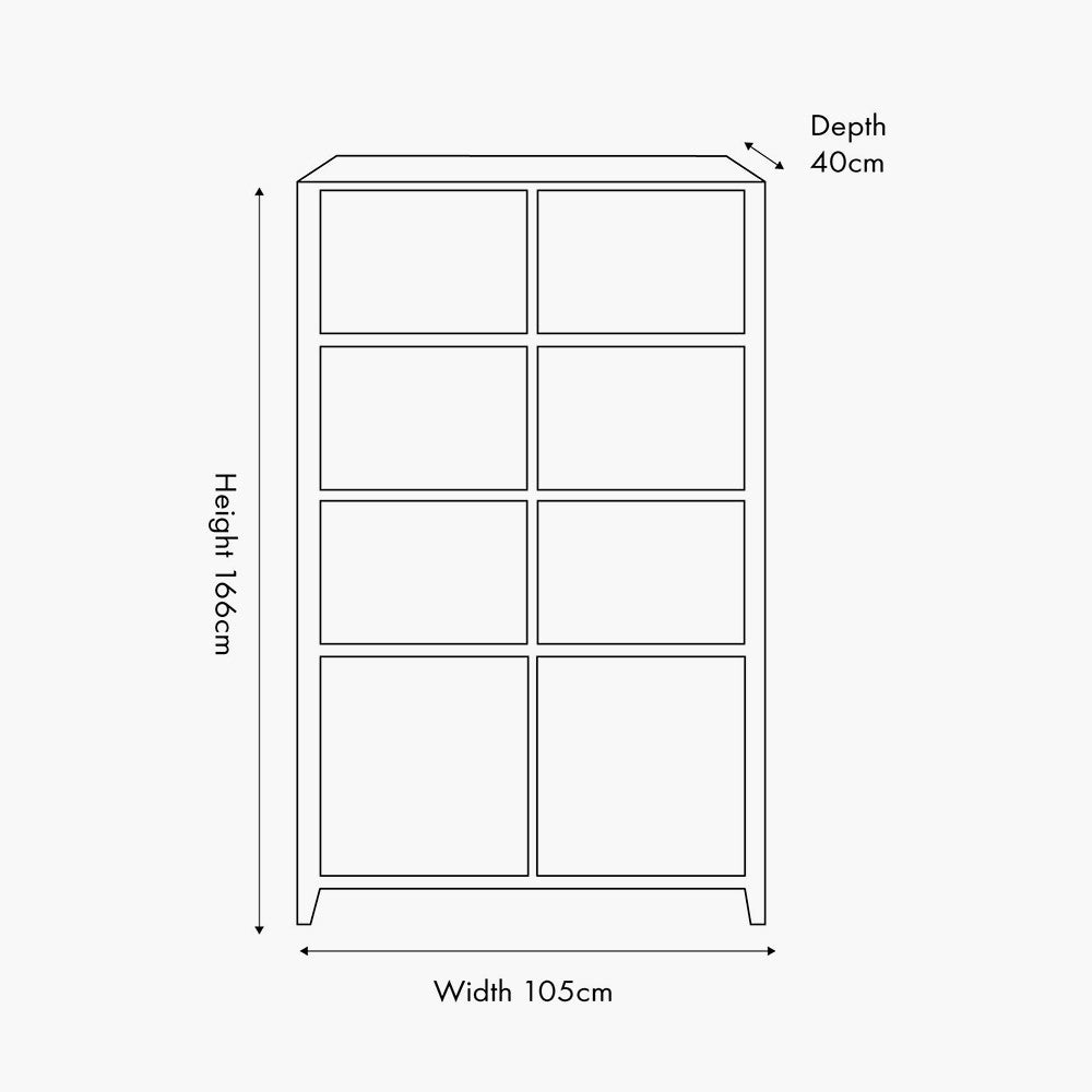 Khao Light Grey Mango Wood 2 Door 6 Niche Display Unit
