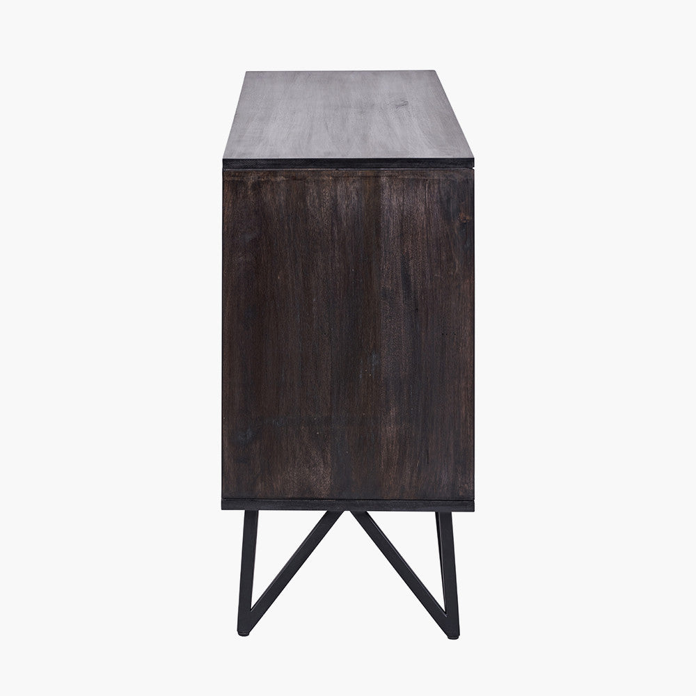 Verde Black Mango Wood & Stone Veneer Sideboard