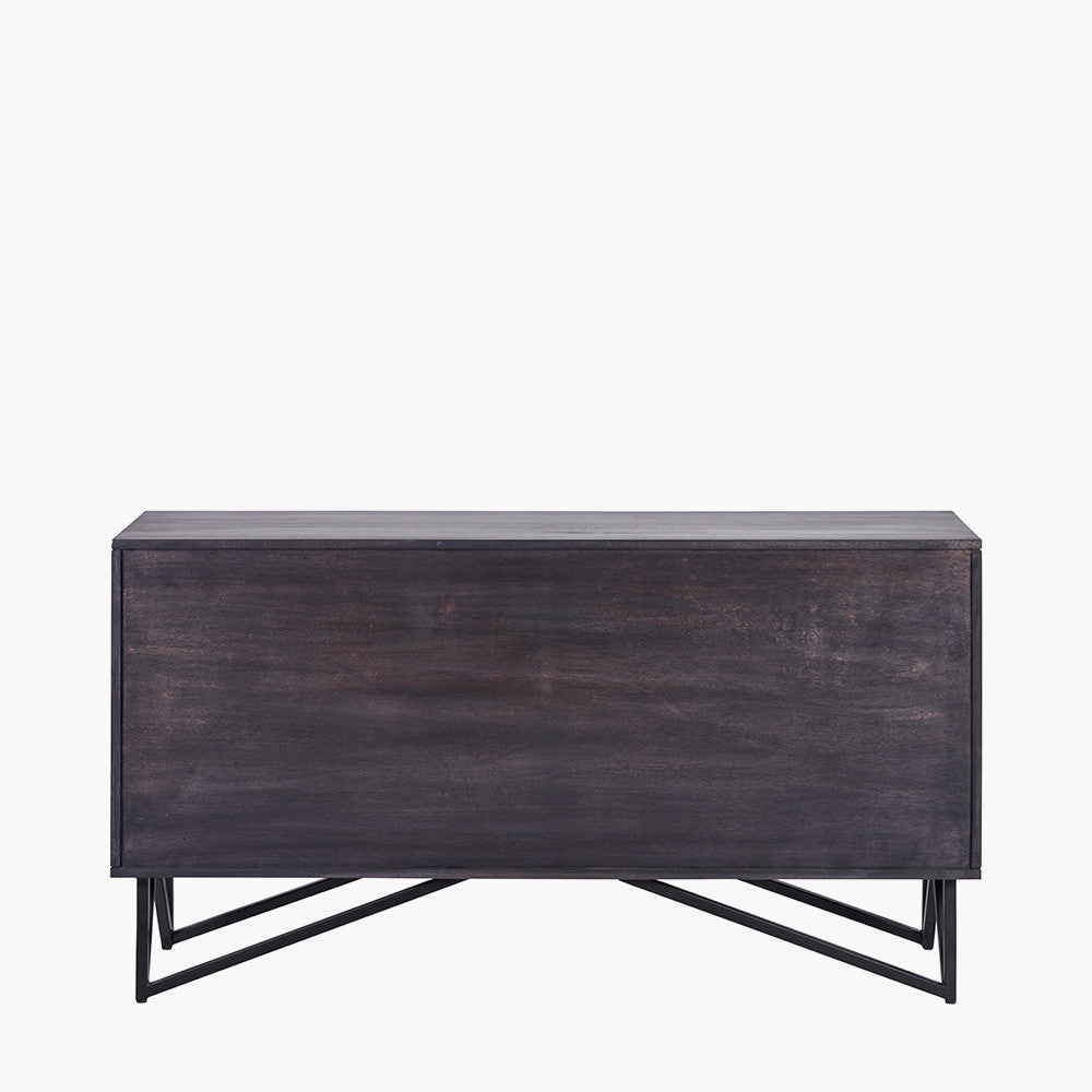Verde Black Mango Wood & Stone Veneer Sideboard