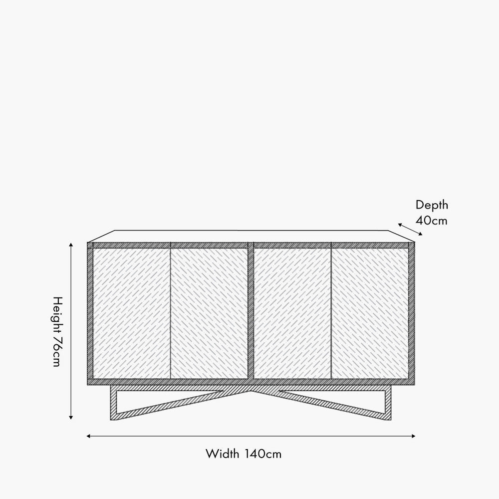 Verde Black Mango Wood & Stone Veneer Sideboard
