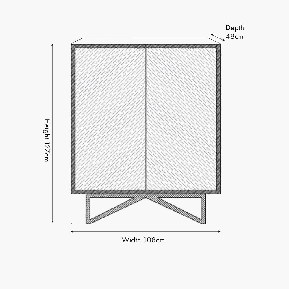 Verde Black Mango Wood & Stone Veneer 2 Door Bar Cabinet