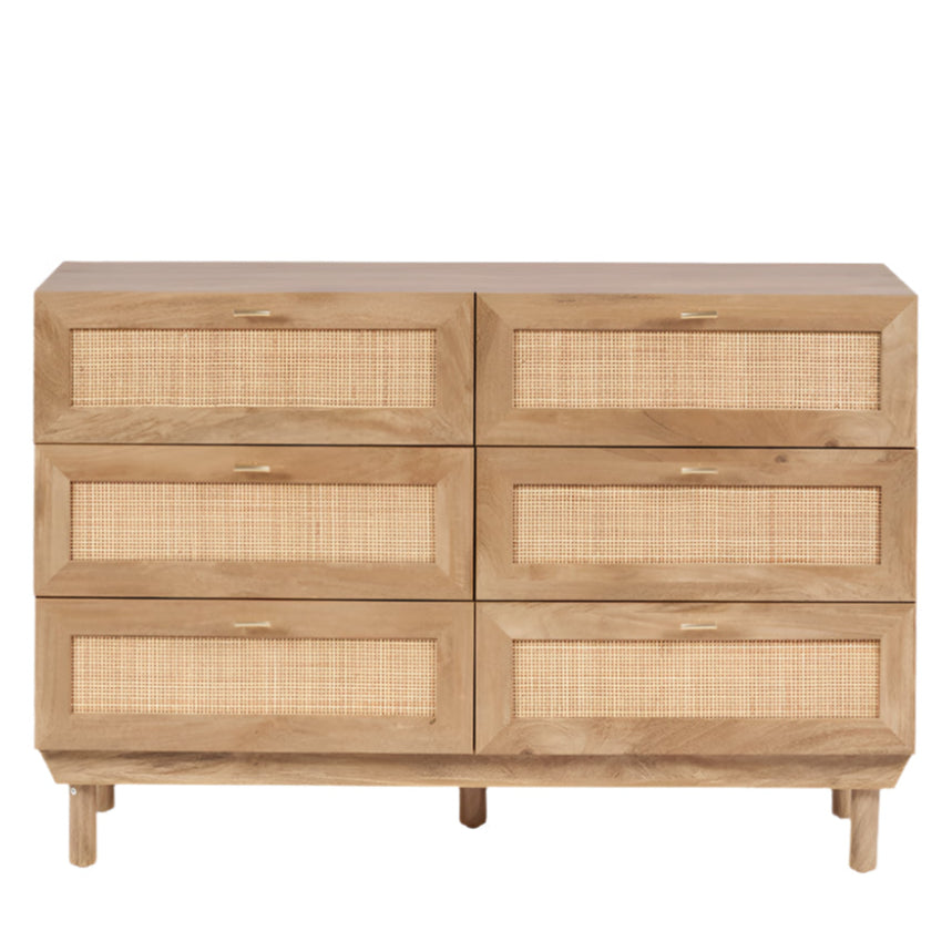 Henrik Natural Wood & Rattan Chest of Drawers