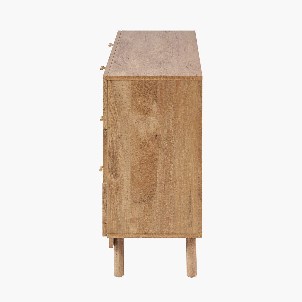 Henrik Natural Wood & Rattan Chest of Drawers