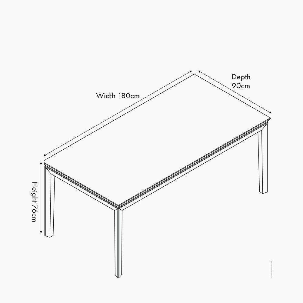 Gio Black & Natural Acacia Wood Rectangle Dining Table | 6 Seater