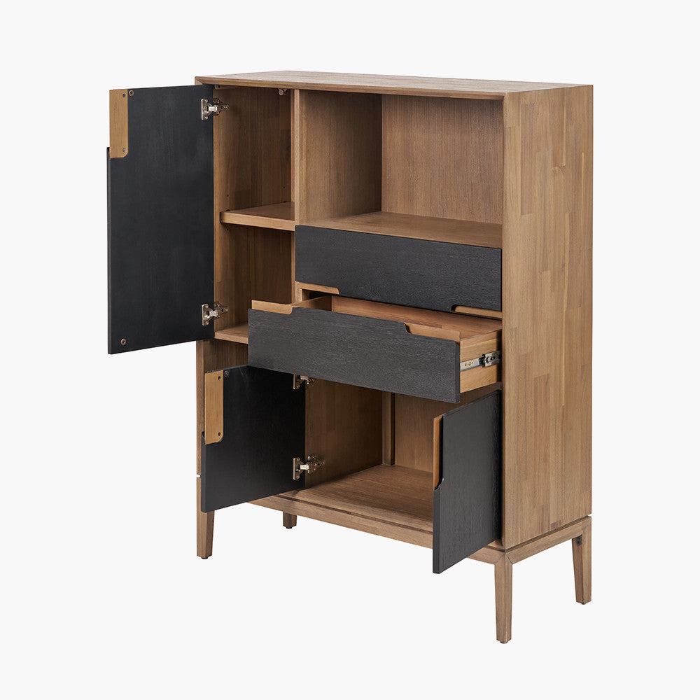 Gio Black & Natural Acacia Wood Display Unit