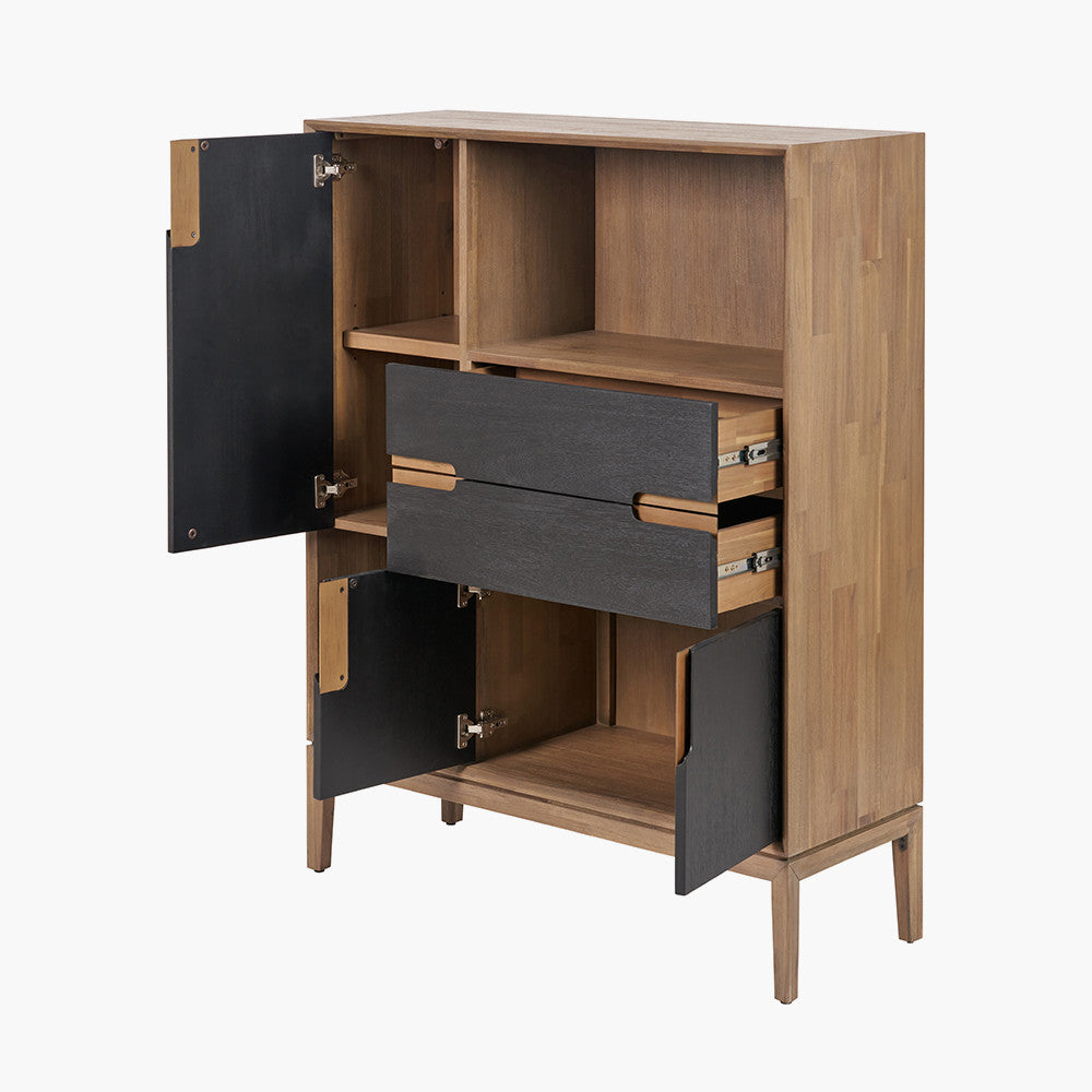 Gio Black & Natural Acacia Wood Display Unit