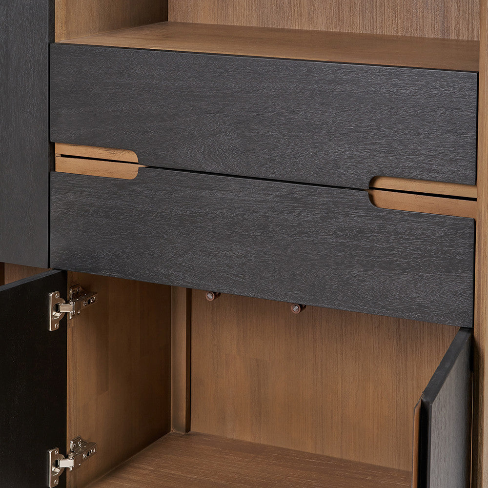 Gio Black & Natural Acacia Wood Display Unit