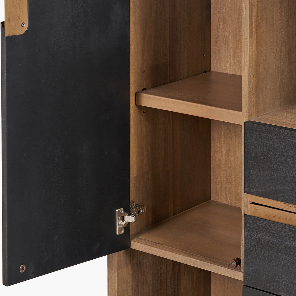 Gio Black & Natural Acacia Wood Display Unit