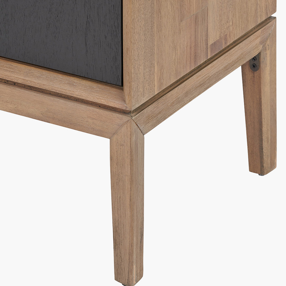 Gio Black & Natural Acacia Wood Display Unit