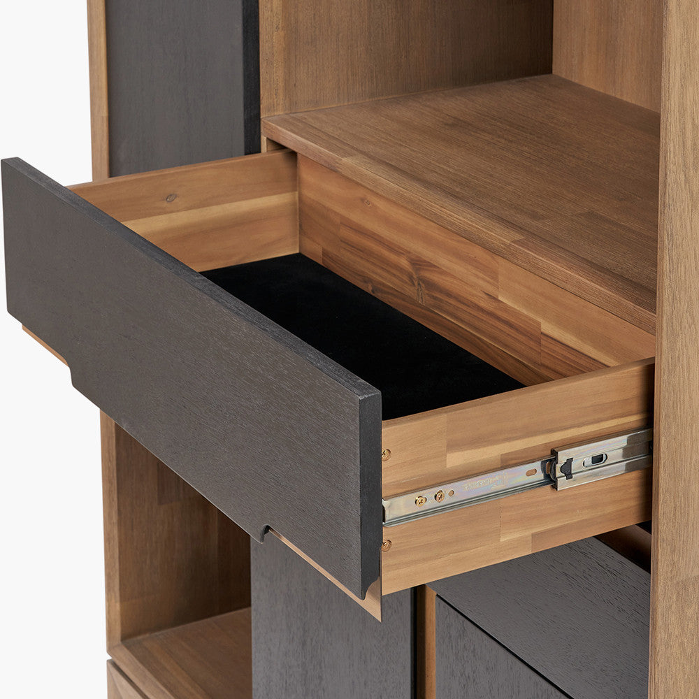 Gio Black & Natural Acacia Wood Display Unit