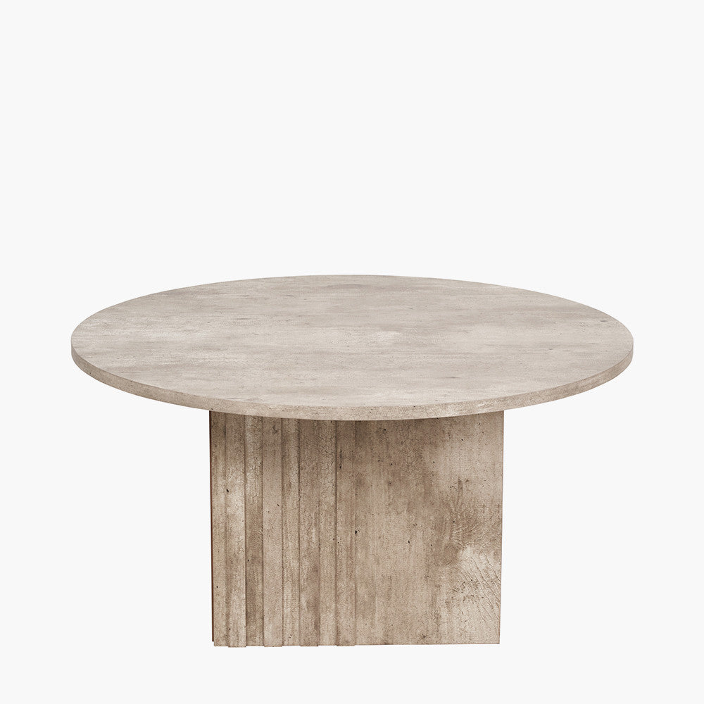 Elkton Concrete Effect Groove Detail Coffee Table