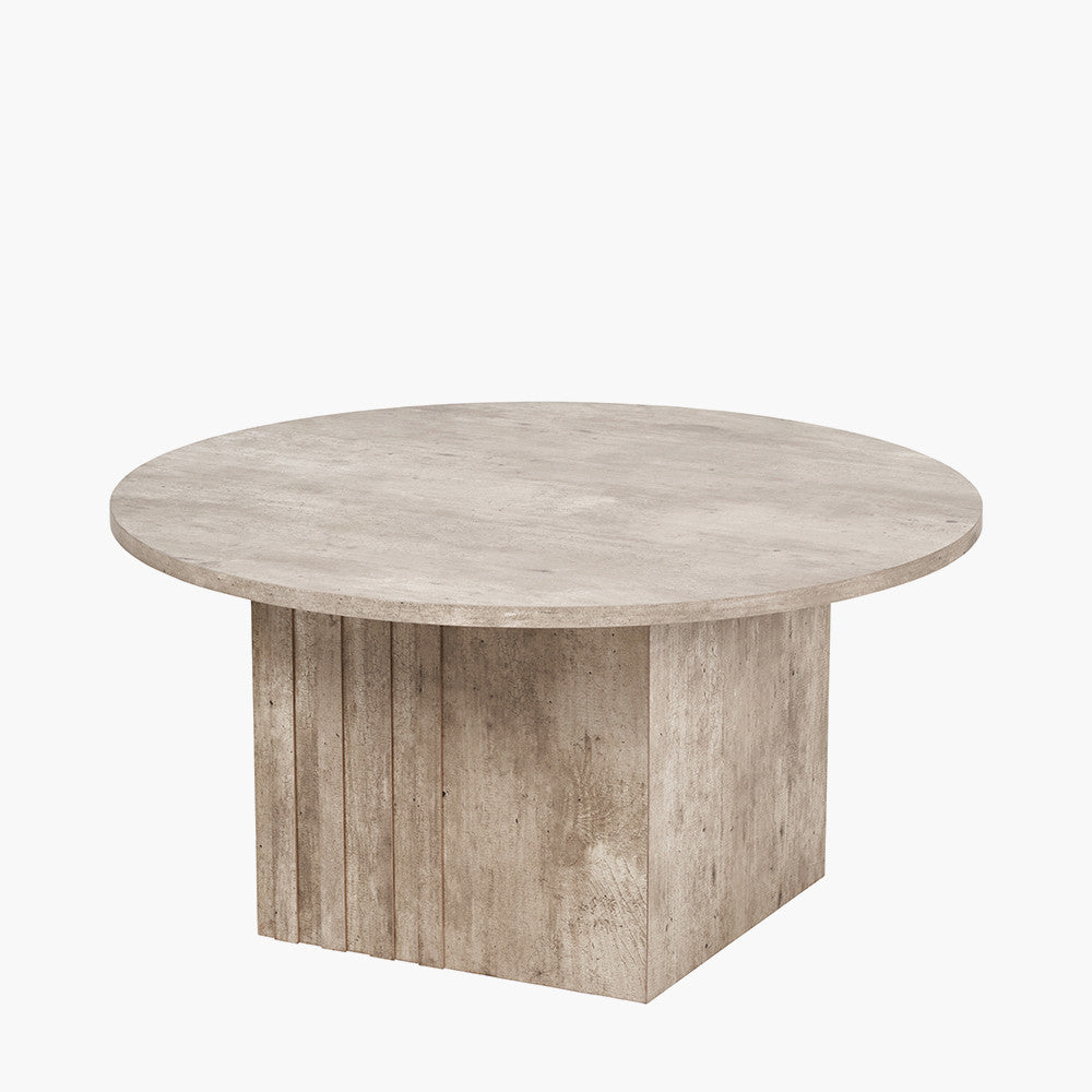 Elkton Concrete Effect Groove Detail Coffee Table