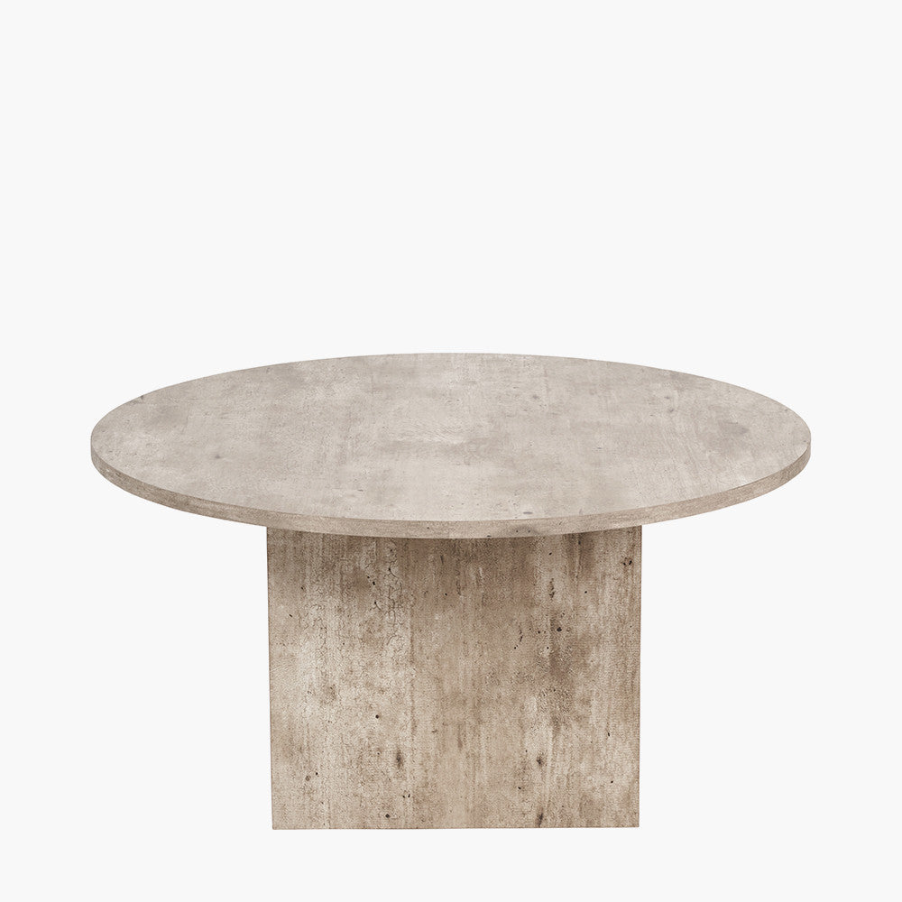 Elkton Concrete Effect Groove Detail Coffee Table