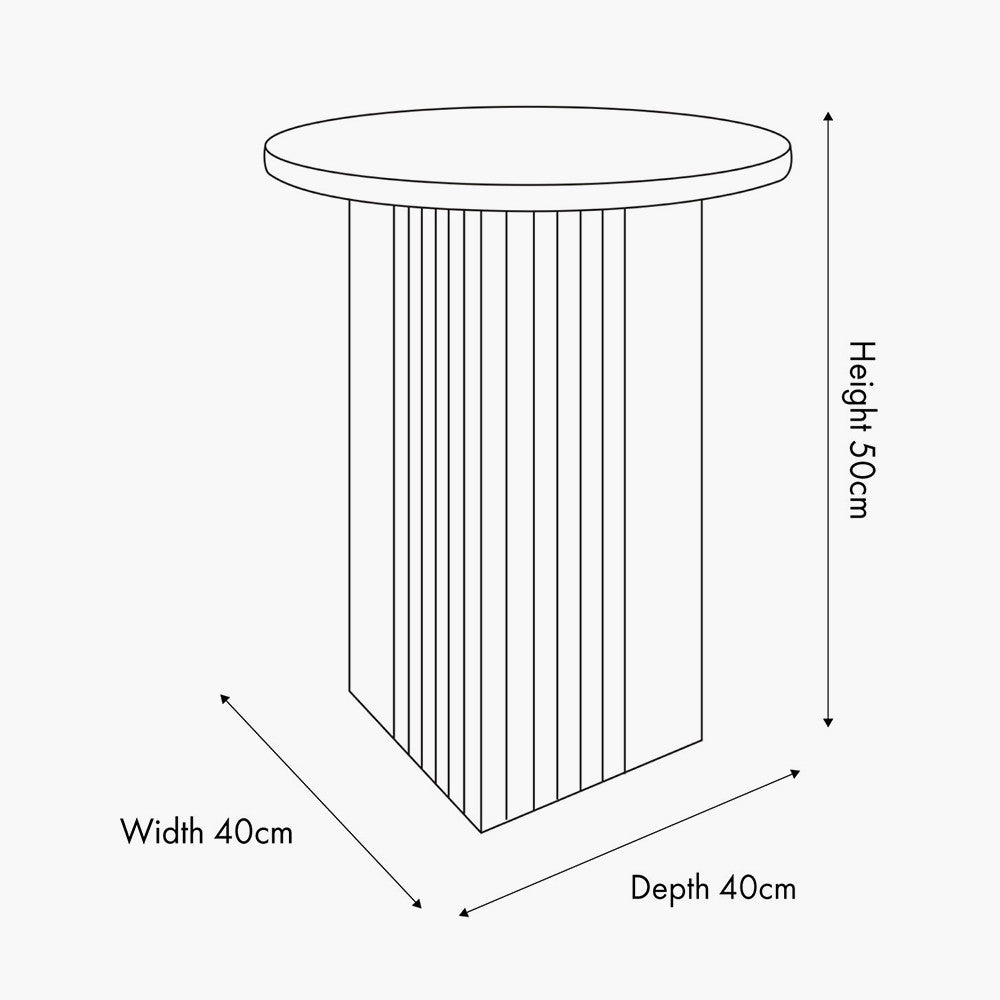 Elkton Concrete Effect Groove Detail Side Table