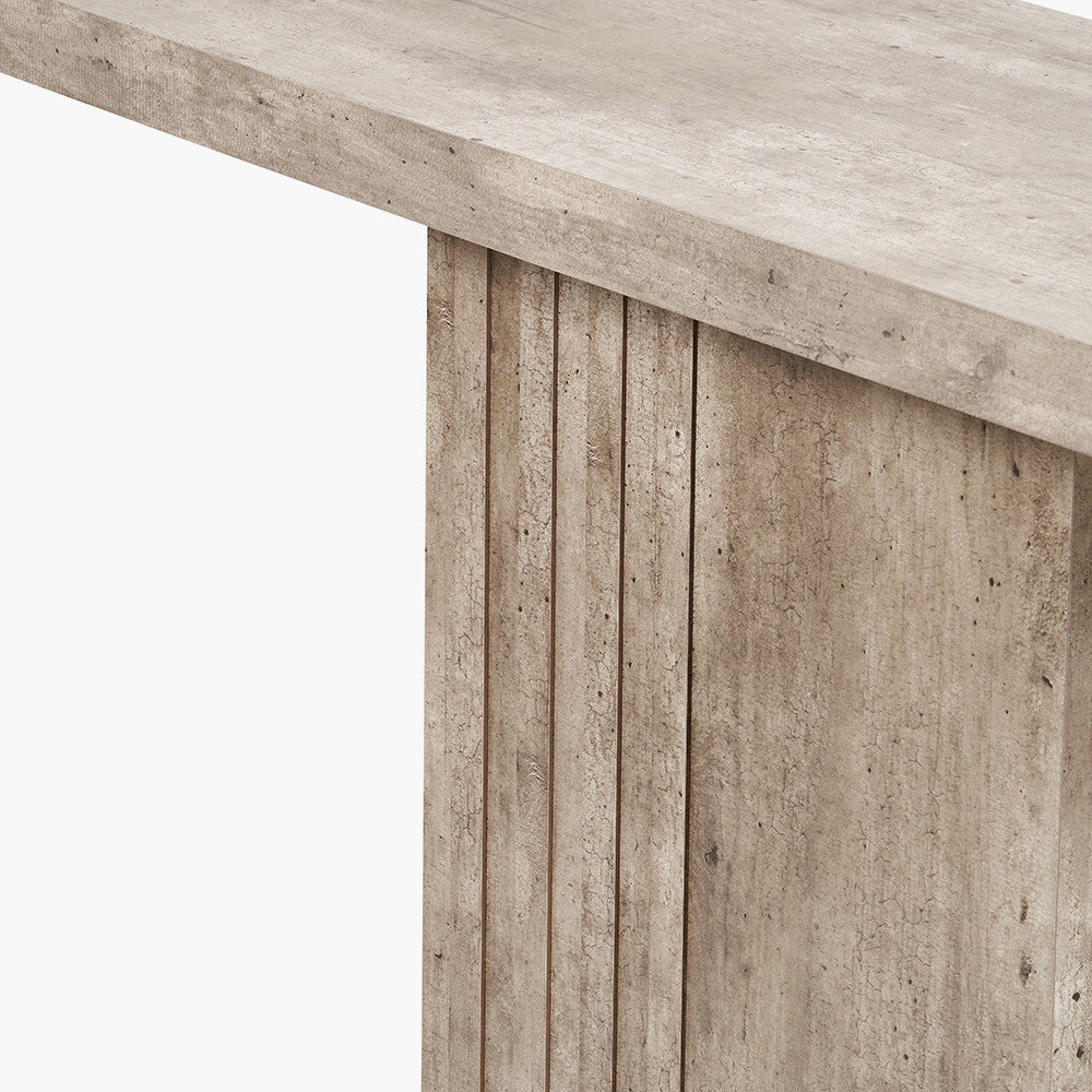 Elkton Concrete Effect Groove Detail Console Table