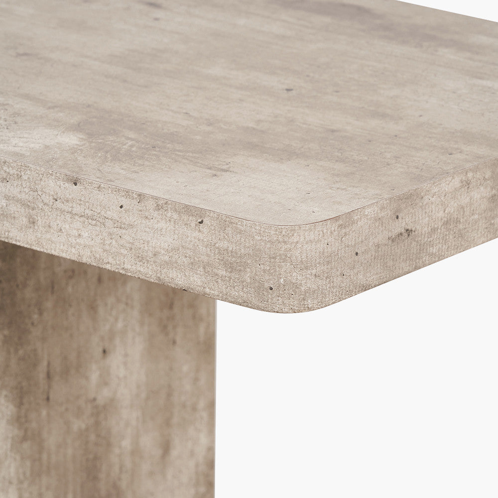 Elkton Concrete Effect Groove Detail Console Table