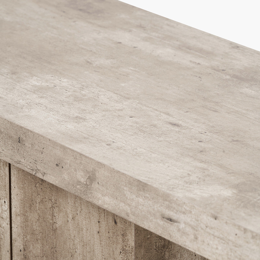Elkton Concrete Effect Groove Detail Console Table