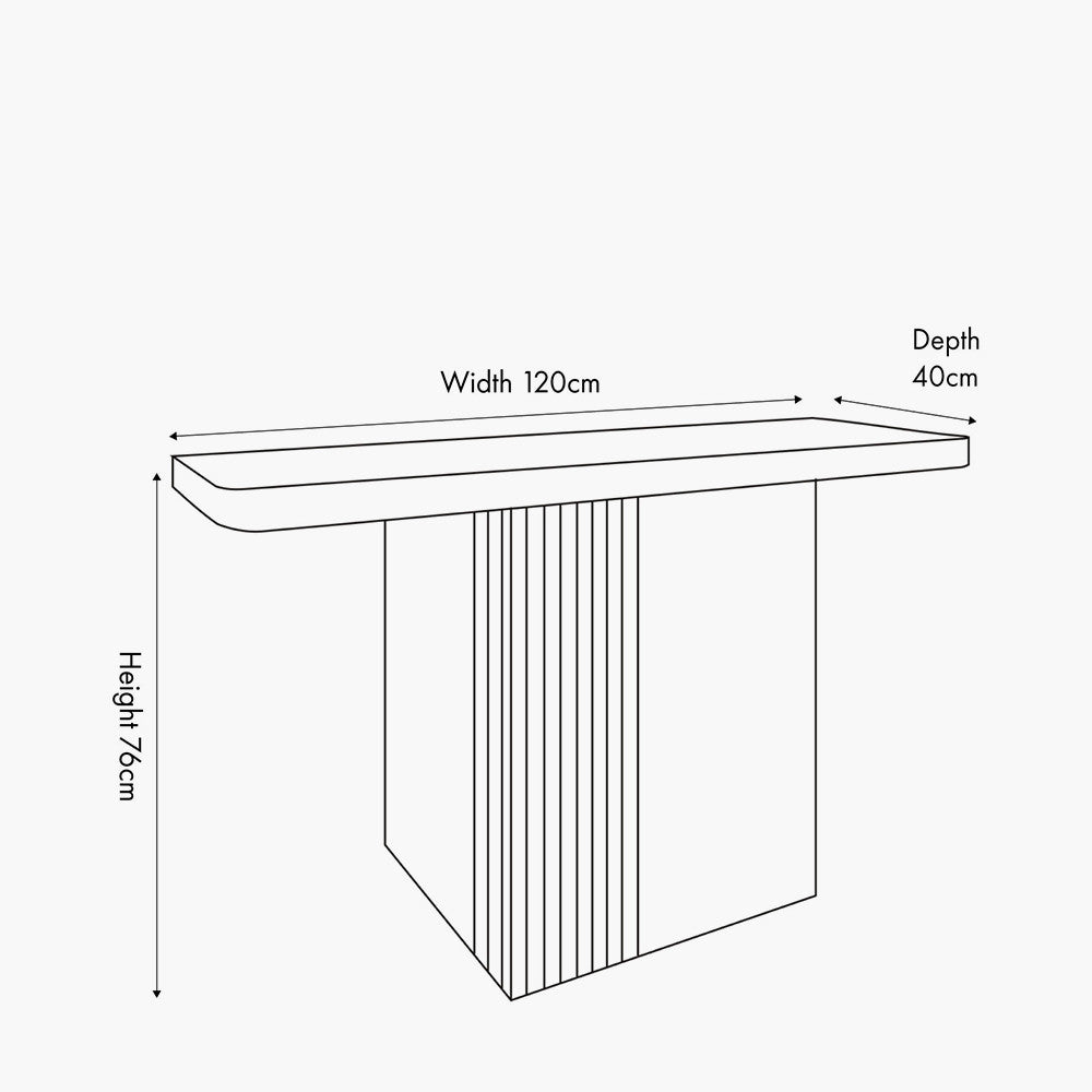 Elkton Concrete Effect Groove Detail Console Table