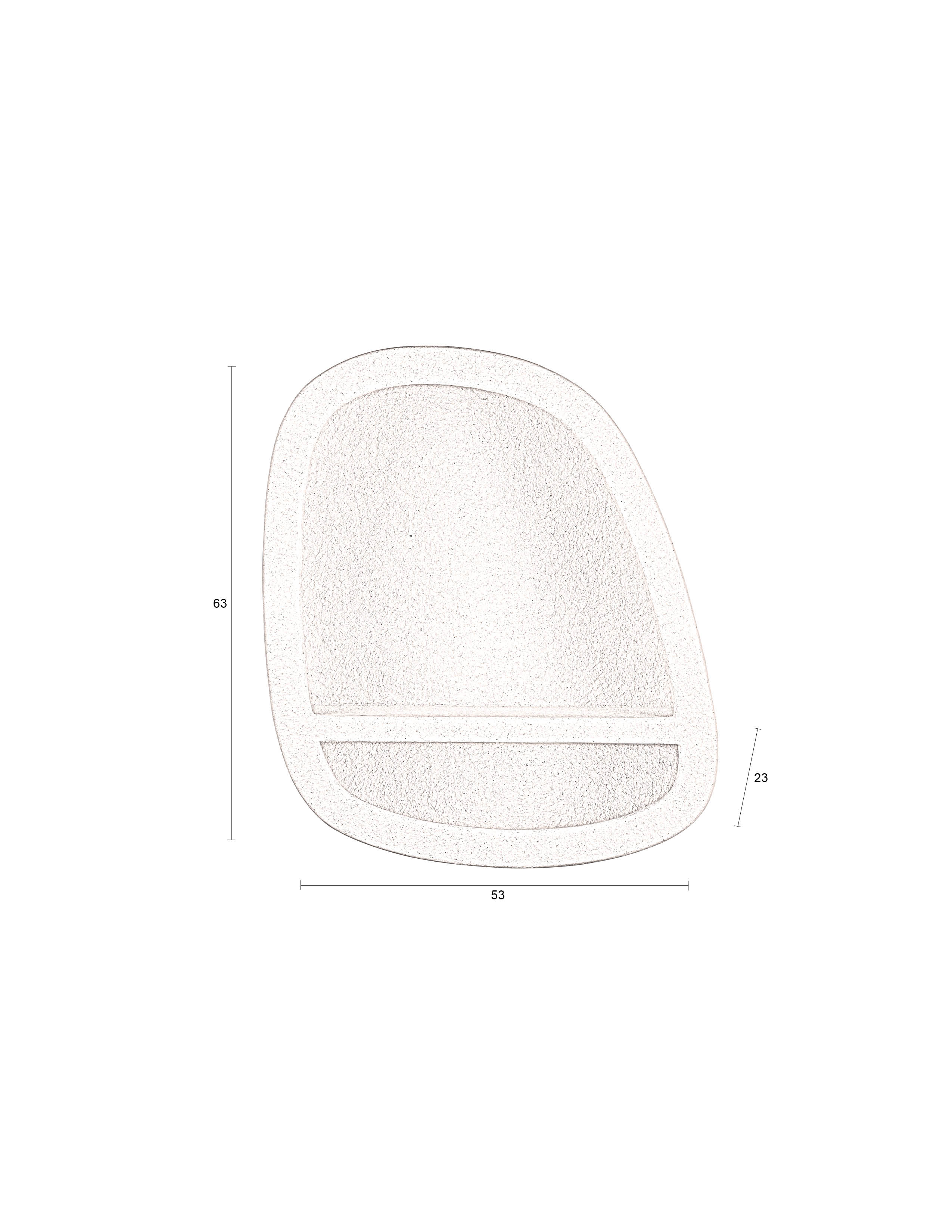 Dutchbone Veda Organic Curved Neutral Marble Single Wall Shelf Medium