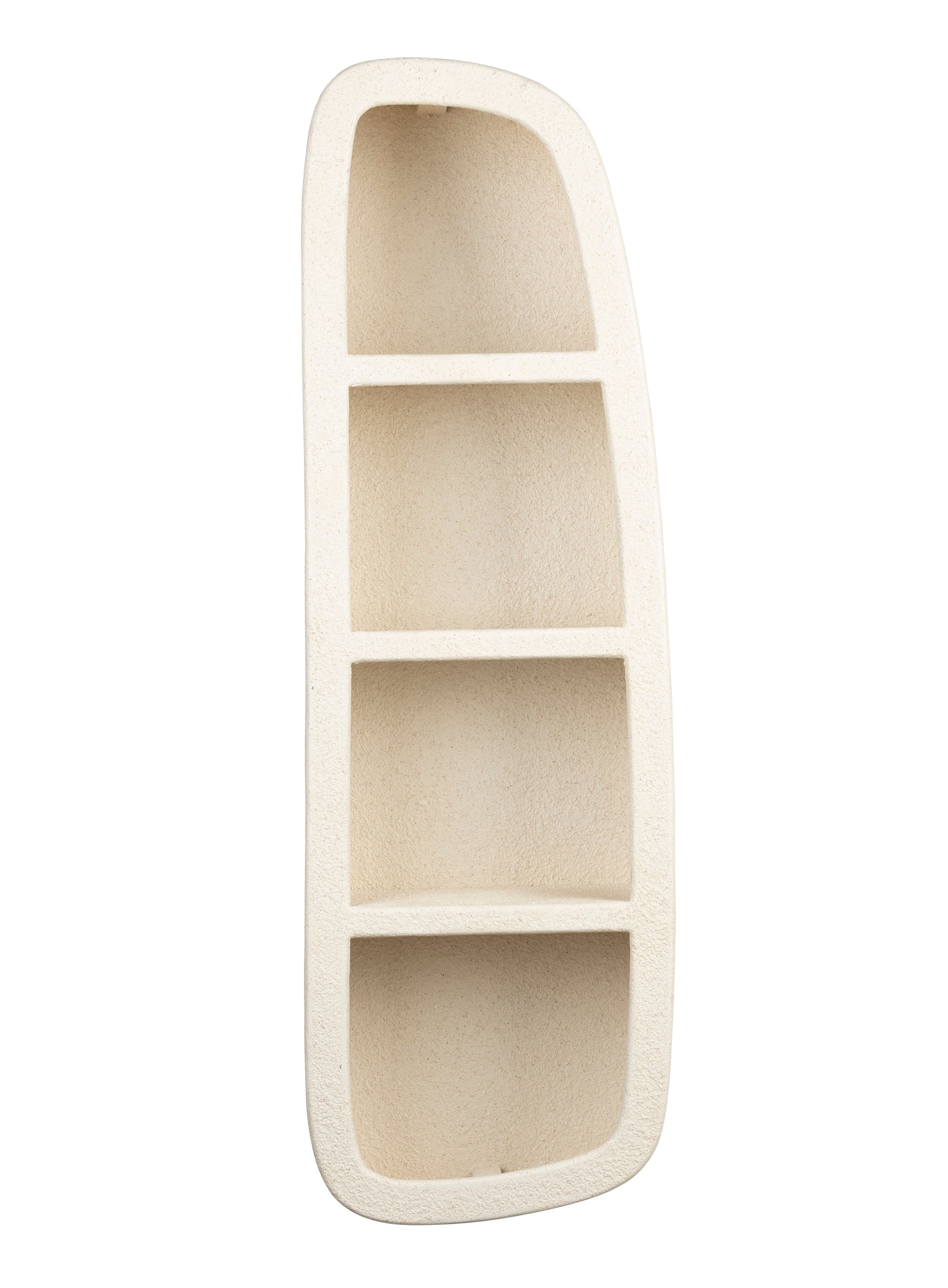 Dutchbone Veda Organic Curved Neutral Marble Triple Wall Shelf