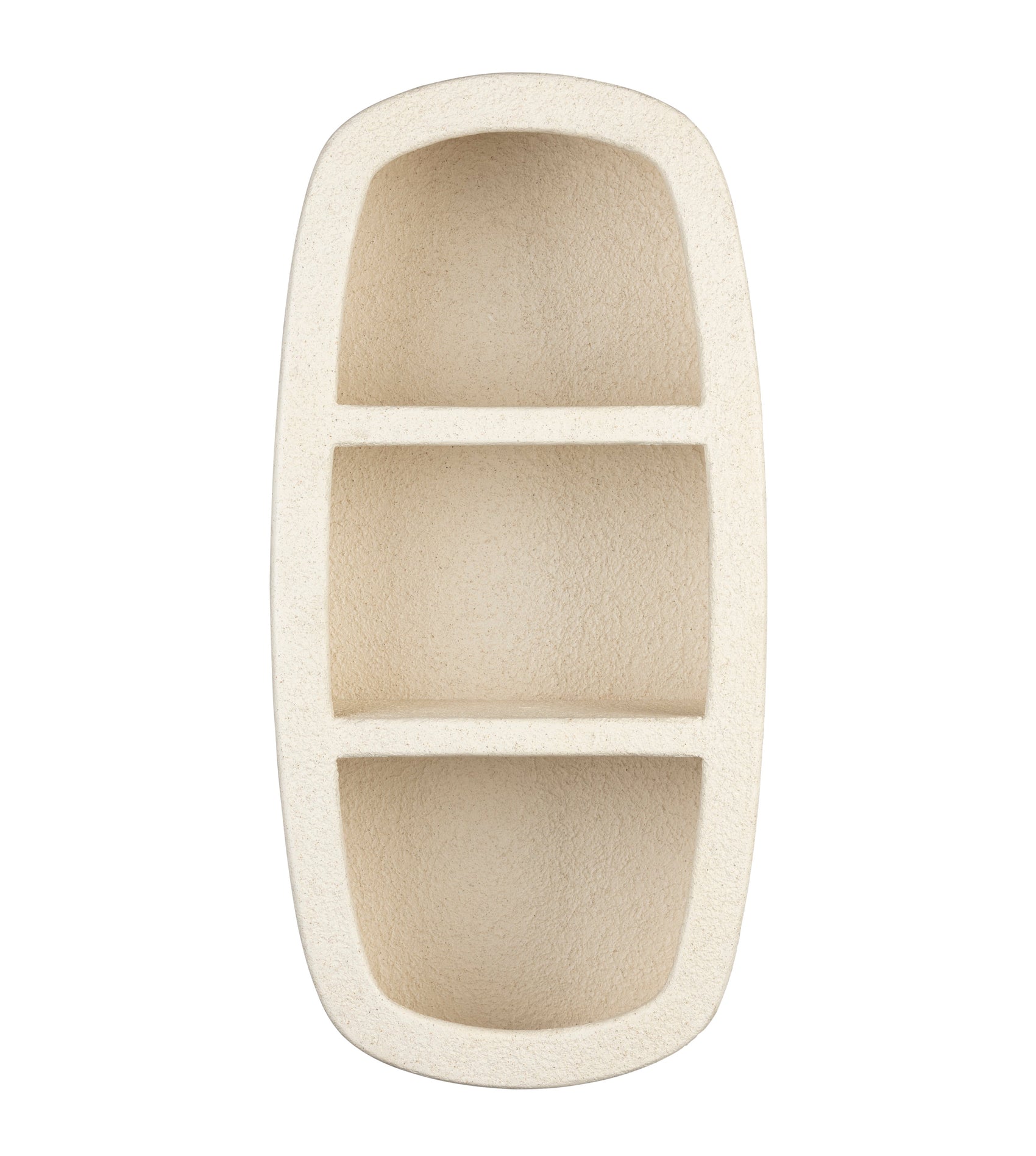 Dutchbone Veda Organic Curved Neutral Marble Double Wall Shelf