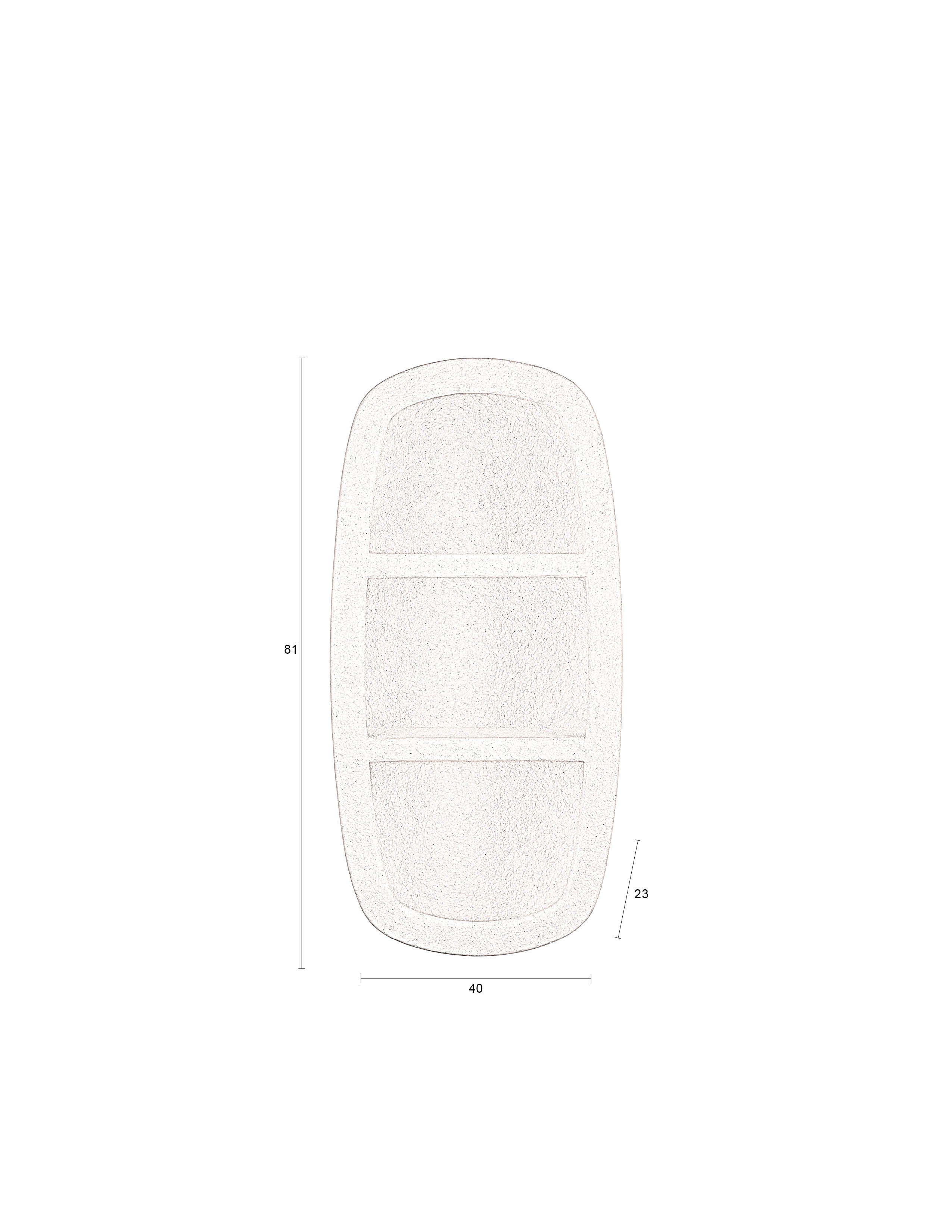 Dutchbone Veda Organic Curved Neutral Marble Double Wall Shelf