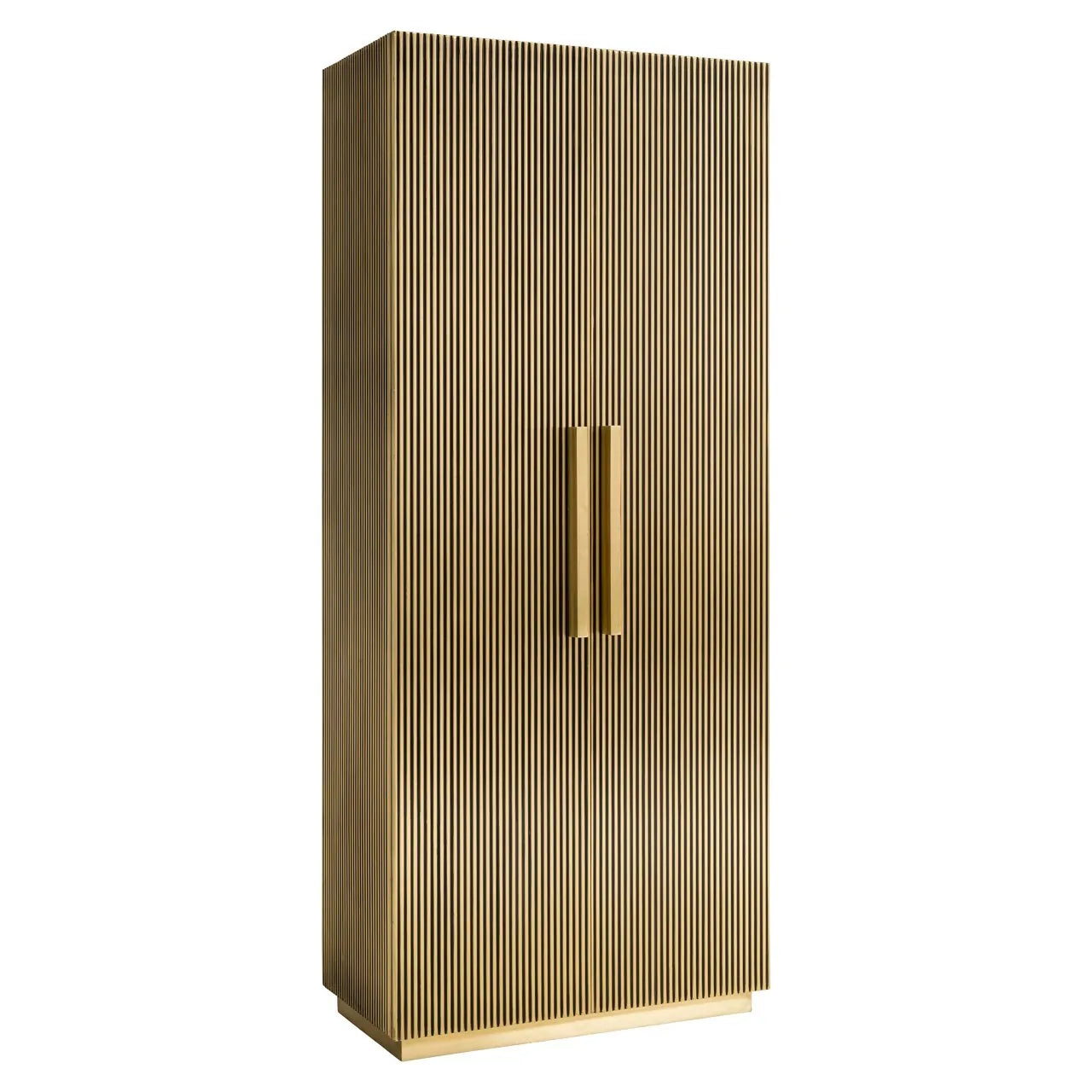 Richmond Interiors Ironville Ribbed Gold Solid Cabinet | 2 Doors