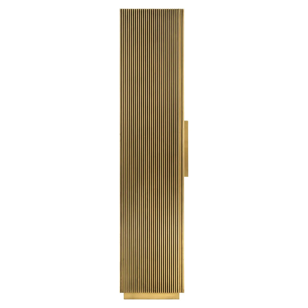 Richmond Interiors Ironville Ribbed Gold Solid Cabinet | 2 Doors