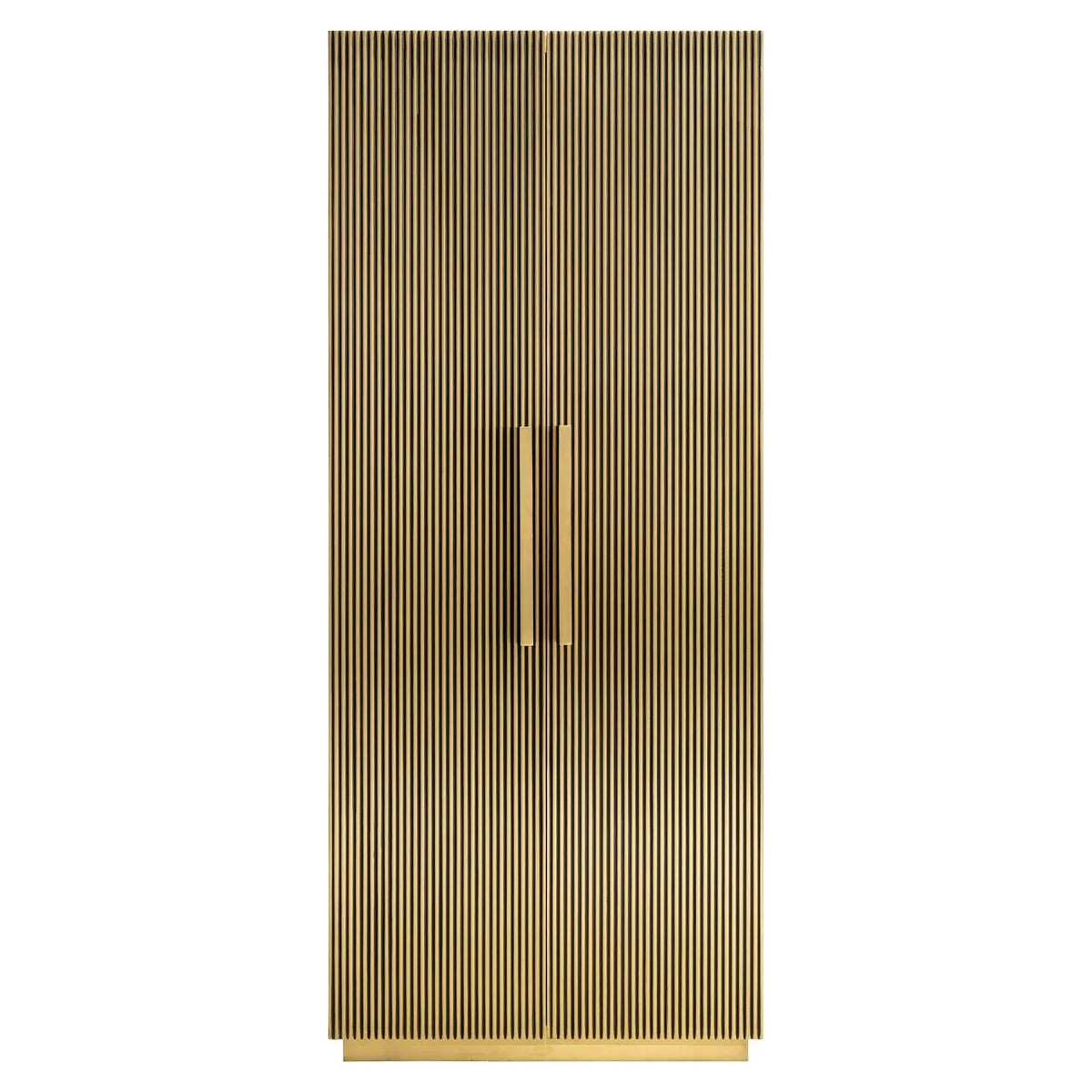Richmond Interiors Ironville Ribbed Gold Solid Cabinet | 2 Doors