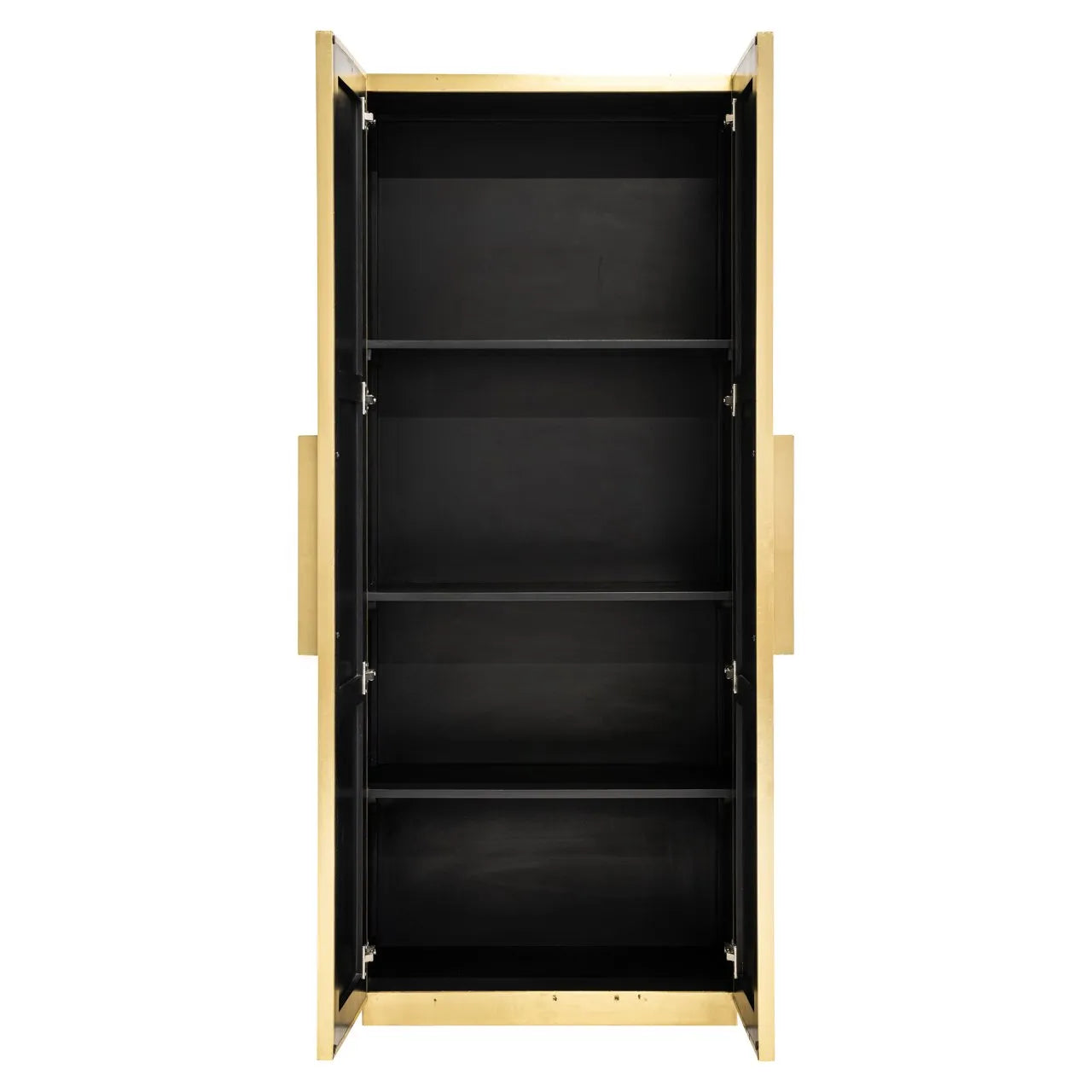 Richmond Interiors Ironville Ribbed Gold Solid Cabinet | 2 Doors