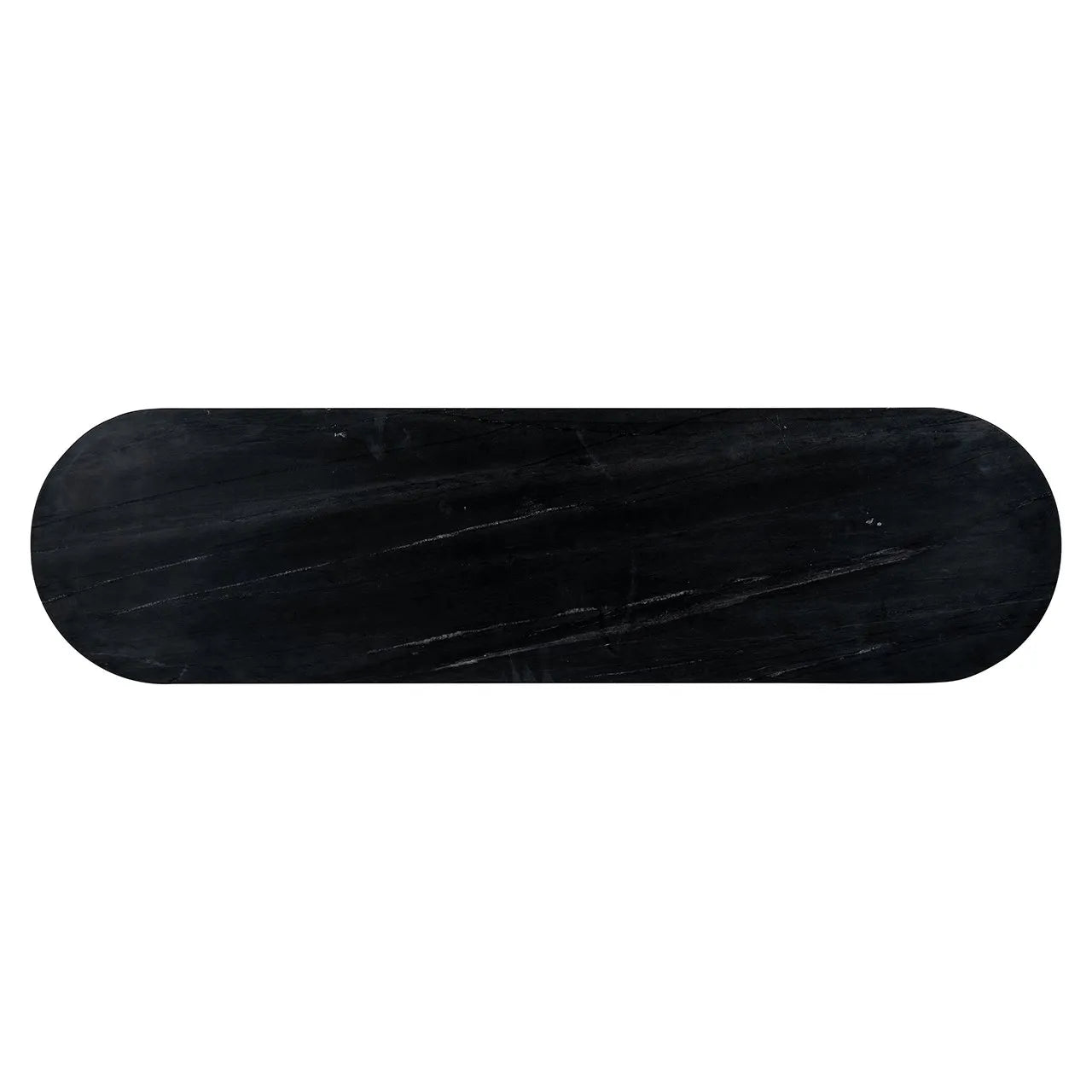 Richmond Interiors Dayton Ribbed Gold & Black Marble Console Table