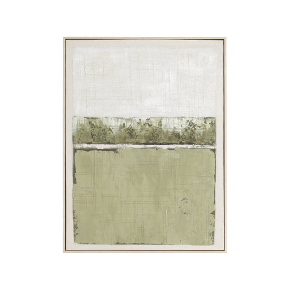 Mareya Olive Green & Cream Wall Art 80cm