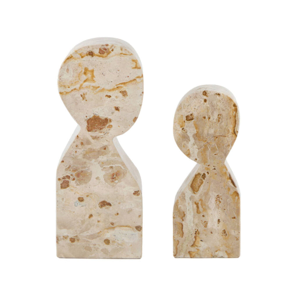 Rihan Set of 2 Taupe Marble Ornaments