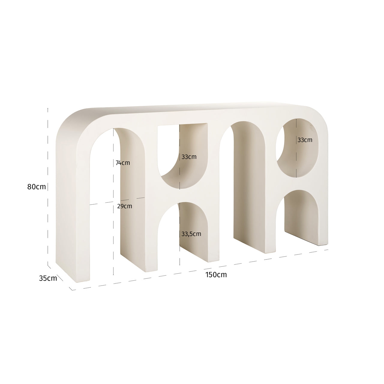 Richmond Interiors Bloomstone Soft Chalk White Console Table