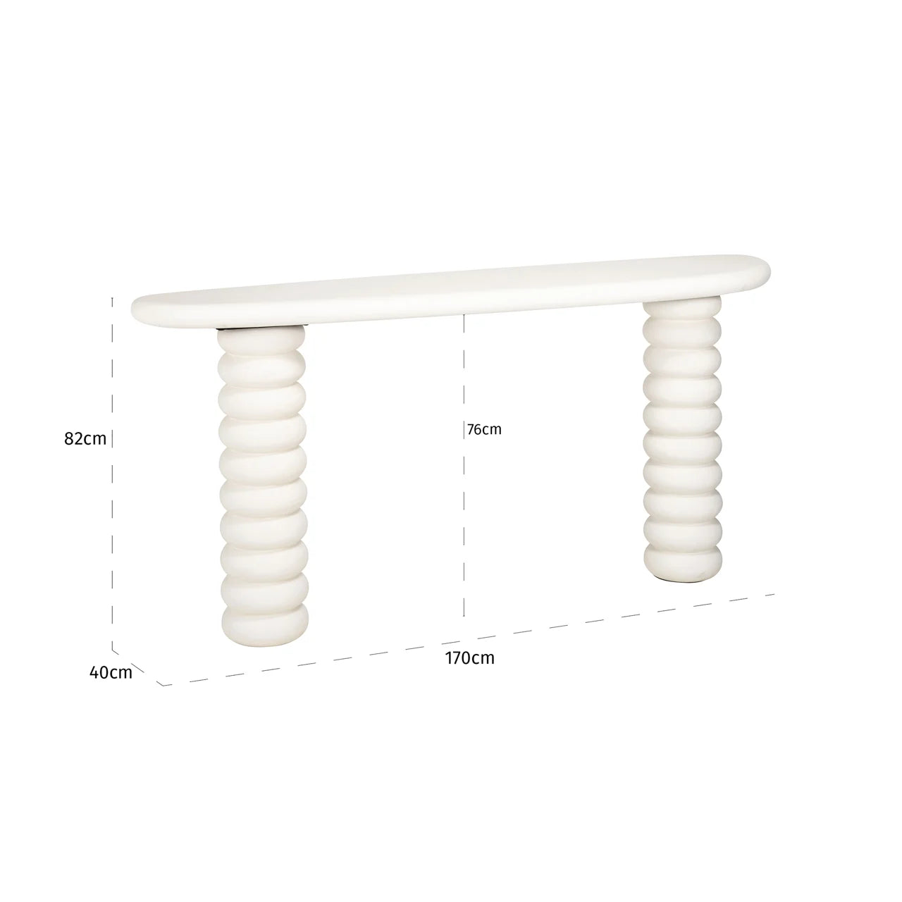 Richmond Interiors Bloomstone Soft Chalk White Console Table